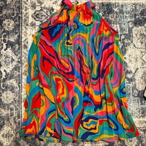 2/$15- SHEIN Multicolor Striped Tie-Neck Dress